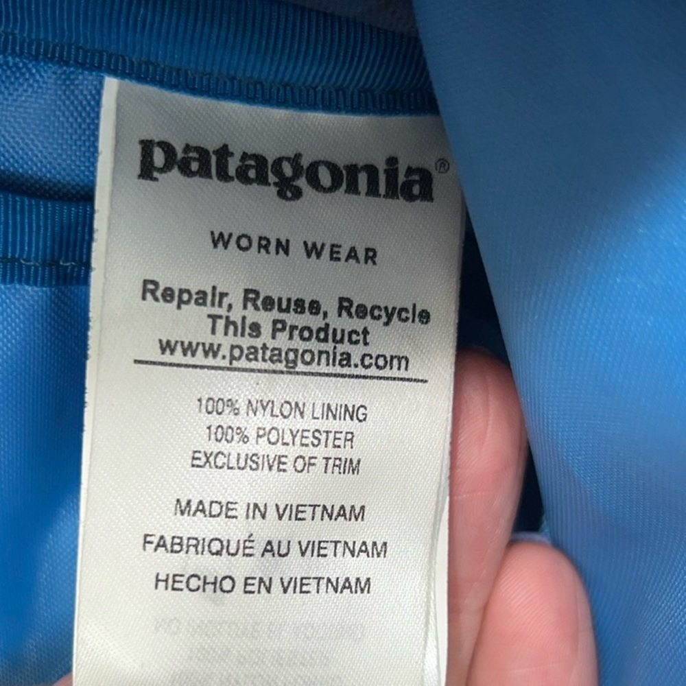 Patagonia Lightweight Black Hole Cinch Backpack Ripstop Blue Outdoor Hiking - Picture 11 of 16